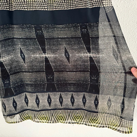 ASTR Tank Dress Racer Back Sheer Dress Geometric Small Aztec #ADR92810 Cocktail - Picture 6 of 13